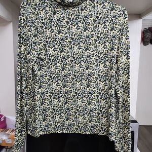 H&M Black and Yellow Floral Blouse